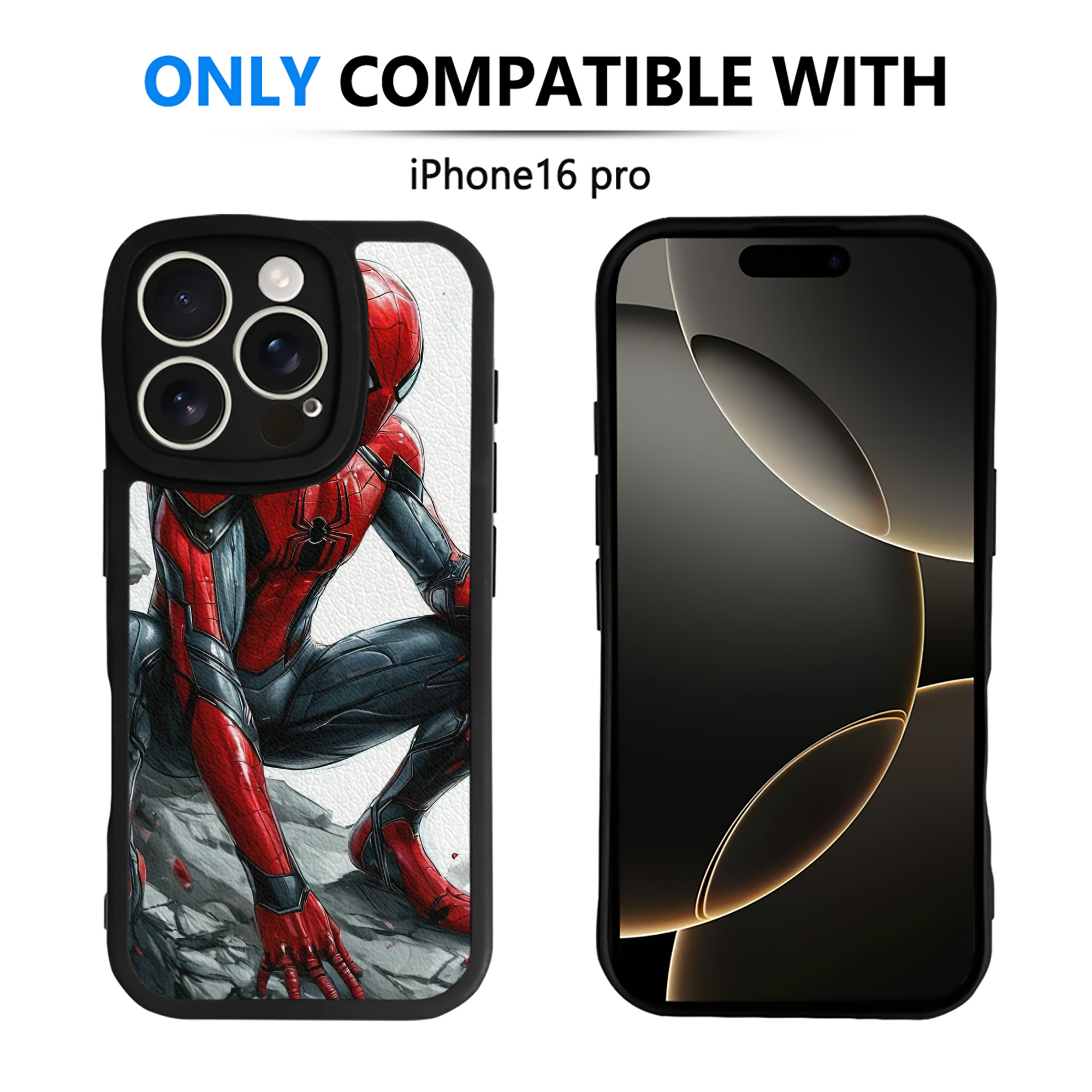 （画像用） Spider Man スパイダーマン 【iPhone 16シリーズ対応】シリコンスマホケース（レザー調） 材質：シリコン